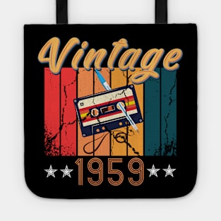 61th Birthday 61 Years Old 61th Vintage Retro cassette Mixtape Music Cassette 1959 Birthday Tote