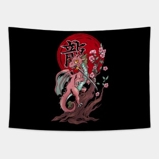 Sakura Dragon's Katana Dance: A Blossoming Battle Tapestry