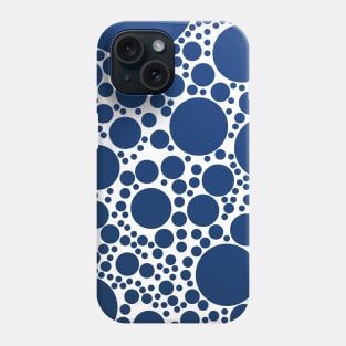 Shades of Indigo Blue Bubbles Polka Dot Pattern Phone Case