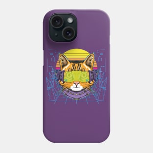 Futuristic Feline Digital Art Phone Case