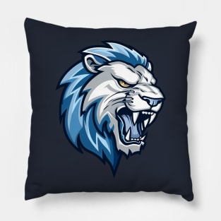 Blue Lions Head Pillow