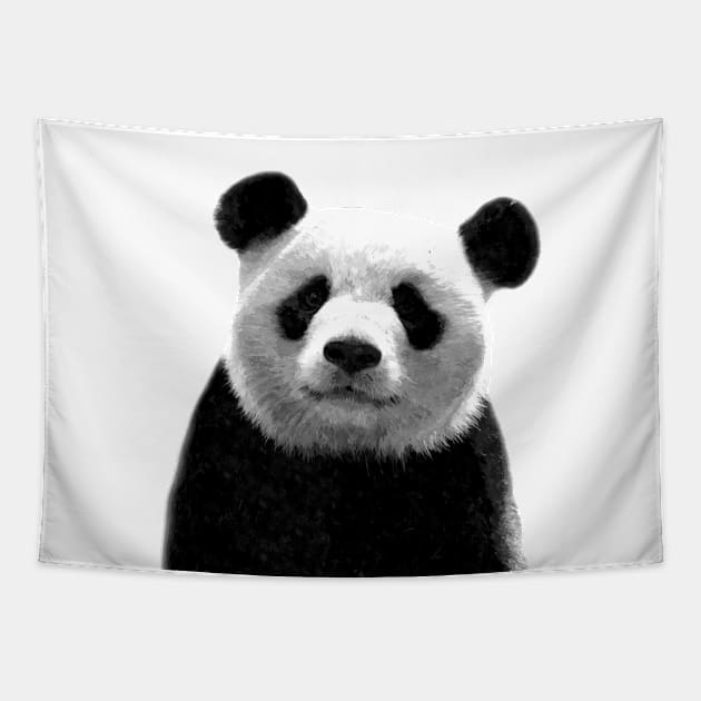 Black and White Panda Tapestry by Alemi