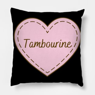 I Love Tambourine Simple Heart Design Pillow