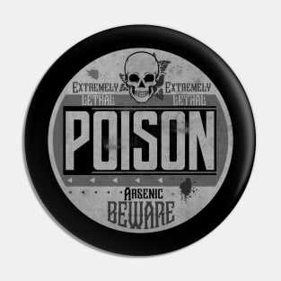 Poison Vintage Label BW Pin