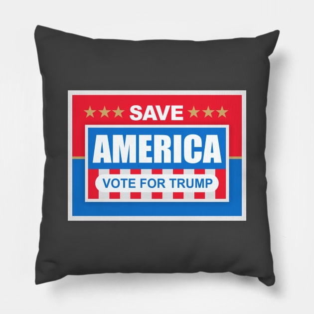 Save America Trump 2024 Pillow by Dale Preston Design