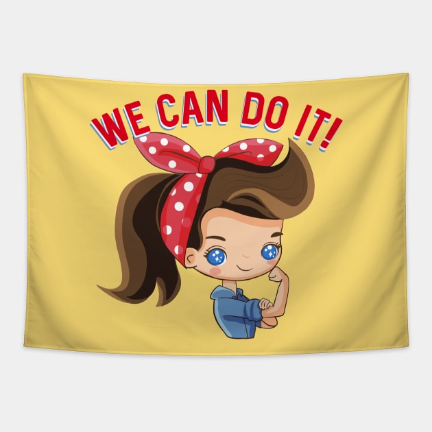 We Can Do It Little Rosie Tapestry by LittleBunnySunshine