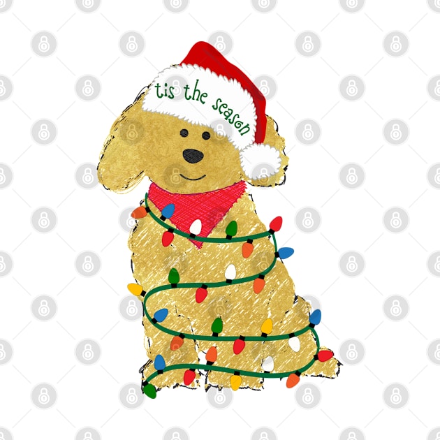 Cute Christmas Golden Doodle Puppy by emrdesigns