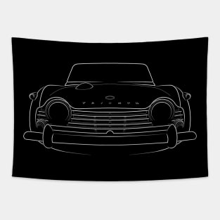 front/profile - Triumph TR4 - stencil, white Tapestry