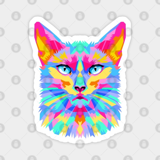 colorful cat Magnet by Heawonshop