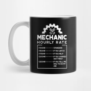 Mechanic Hourly Rate Mug, Funny Mechanic Gift, Auto Mechanic