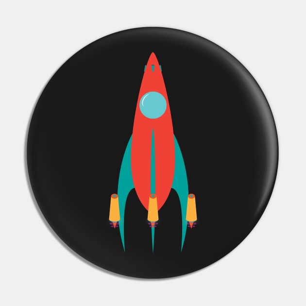 Retro Spaceship Four Pin by MadArtisan