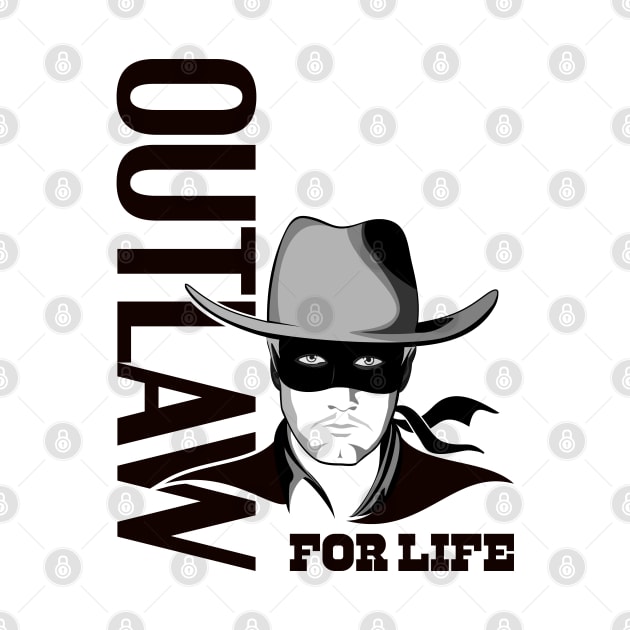 Cowboy Art | Outlaw For Life Line Art by VISUALUV