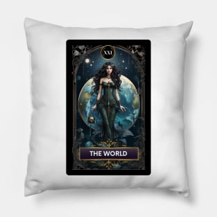 The World Card from The Mermaid Tarot Deck Pillow