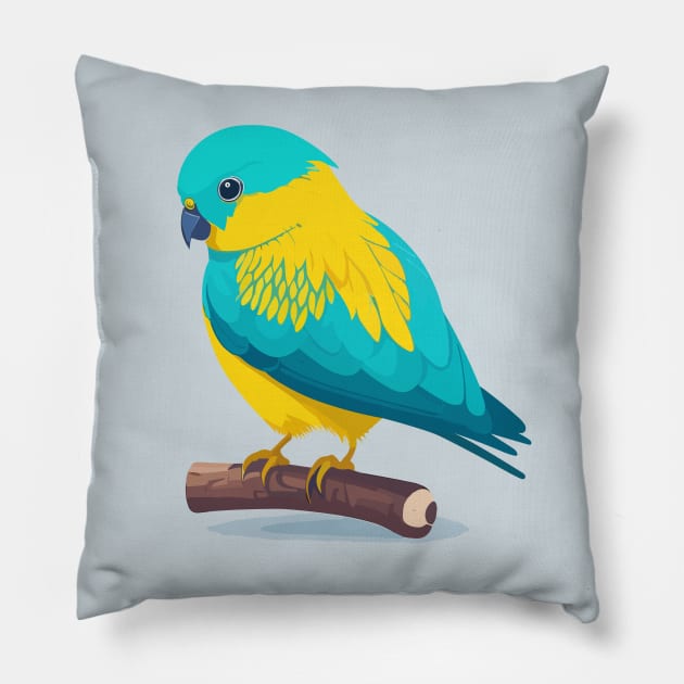 Cute Budgie Pillow by SpriteGuy95