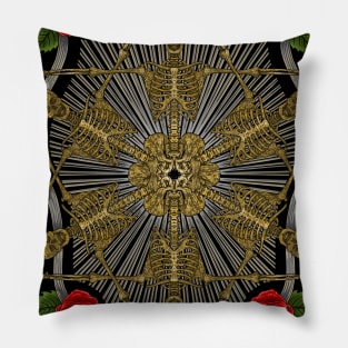 Skeleton and roses Pillow