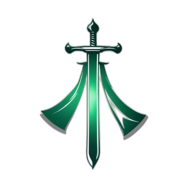 Sword Emerald Green Shadow Silhouette Anime Style Collection No. 351 by cornelliusy