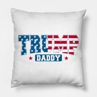 Trump Daddy Trump 2024 For President, Trump USA American Flag 4th of July Republican Pillow