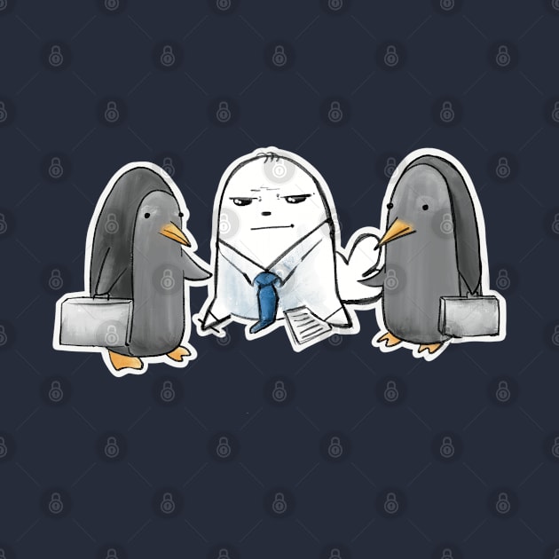 Sealious Business Seal and Penguins With Briefcases by SubtleSplit