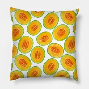 Melon slices watercolor pattern Pillow