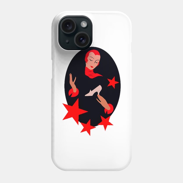 Red-haired girl with pink shoes Phone Case by Marccelus