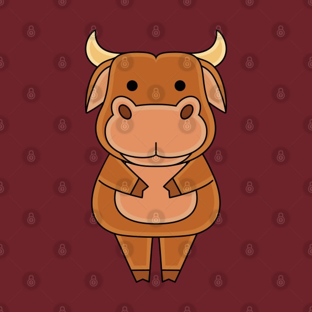 cute bull character by MEDZ