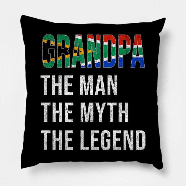 Grand Father South African Grandpa The Man The Myth The Legend - Gift for South African Dad With Roots From  South Africa Pillow by Country Flags