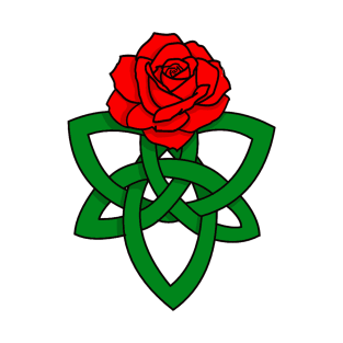 Celtic knotwork with red rose T-Shirt