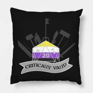 Critically Valid: Non-Binary pride Pillow