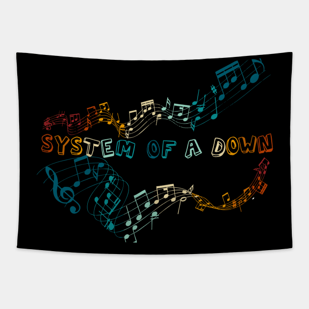 System Of A Down Notes Vintage Tapestry by Koi.buluk