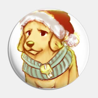 Cute Golden Retriever Drawing Pin