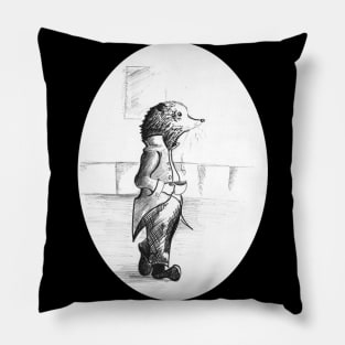 Ink sketch of mole - vintage children's book inspired designs Pillow