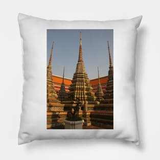 A group of small stupa at Phra Chedi Rai in Wat Pho temple, Bangkok Pillow