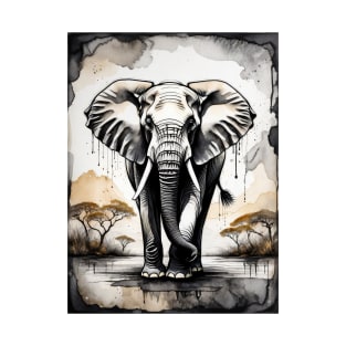 Ink Art Elephant T-Shirt