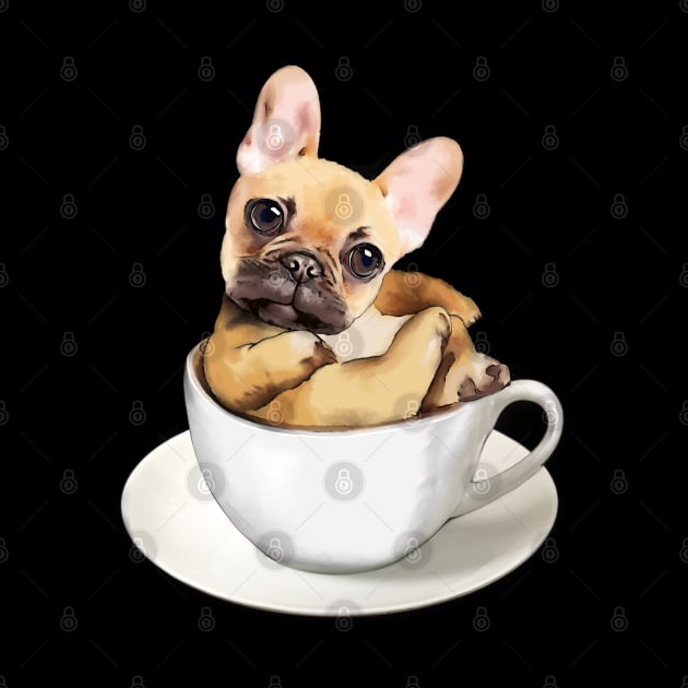 French bulldog donuts and coffee cup by Collagedream
