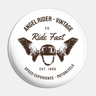 Angel Rider - Vintage Ride Fast Motorcycle Pin