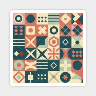 retro geometric design Magnet