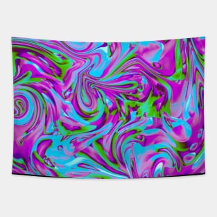 Abstract Complementary Colors Purple Green Swirl Tapestry