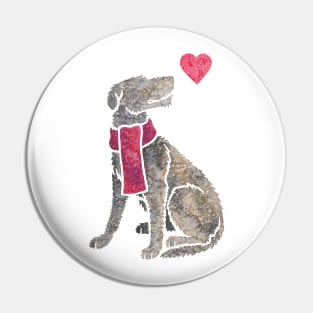 Watercolour Deerhound Pin