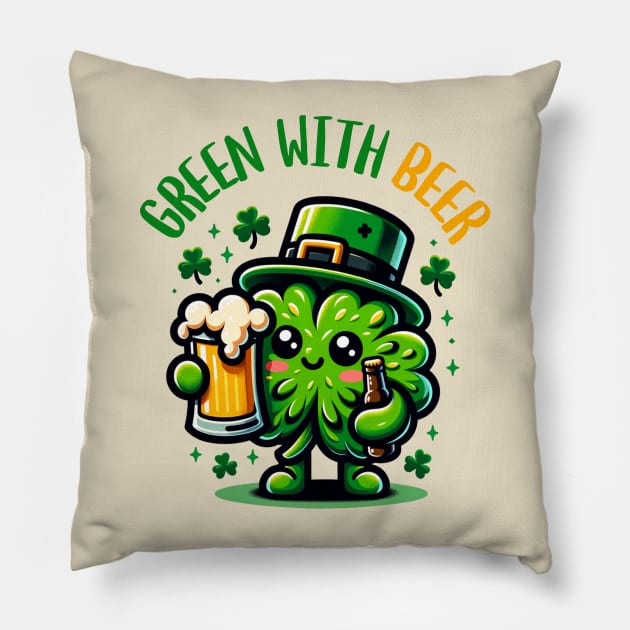 Green with Beer Pillow by Odetee