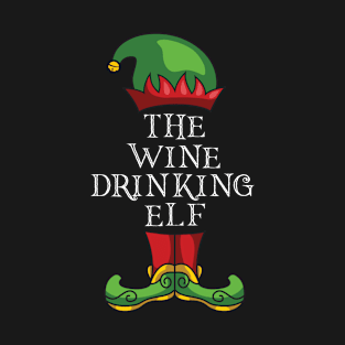 The Wine Drinking Elf Matching Family Christmas Pajama T-Shirt