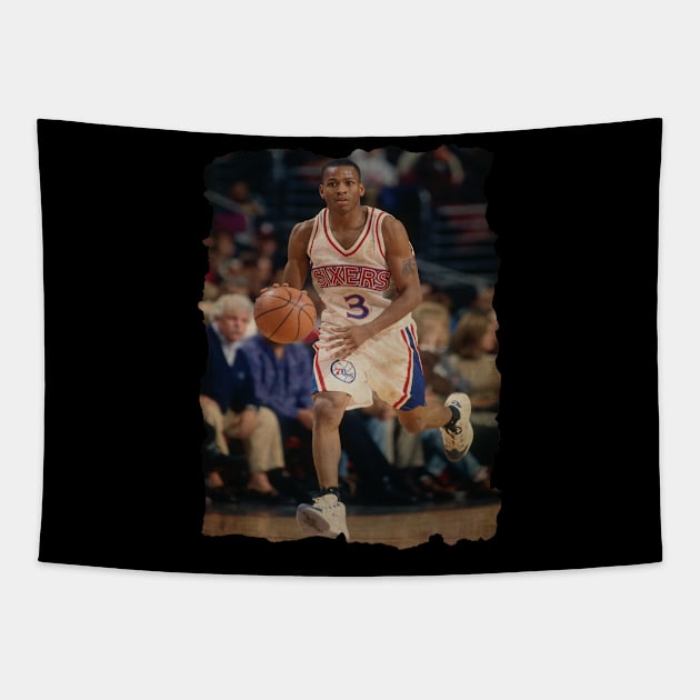 Young Allen Iverson in Sixers Tapestry by CAH BLUSUKAN