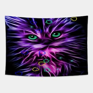 Neon Kitten Tapestry