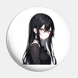 long black hair anime girl Pin