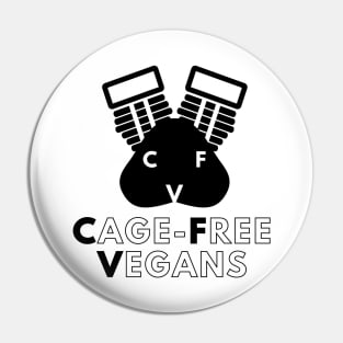 Cage Free Vegans - black Pin