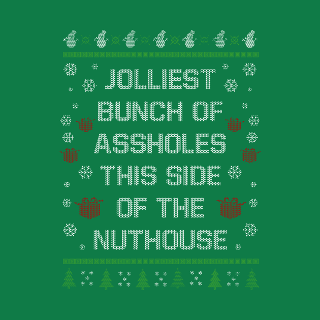 Discover Christmas Jolliest Assholes - Humor - T-Shirt