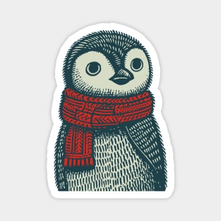 Cozy Emperor Penguin Chick | Illustrative Winter Bird Magnet