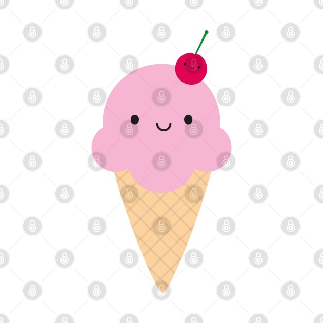 Kawaii Ice Cream Cone by marcelinesmith