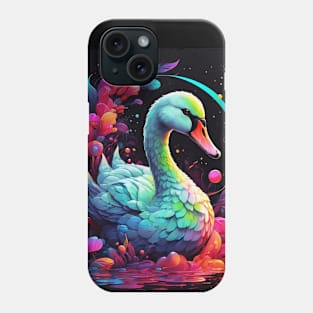 Swan in lake of colors Phone Case