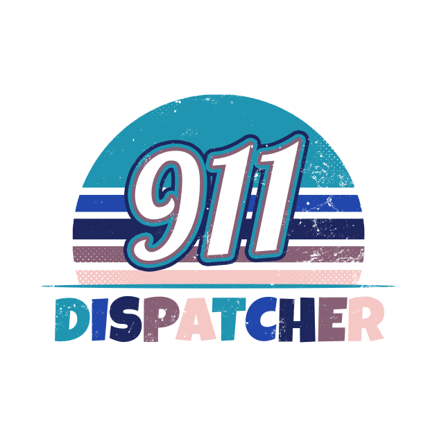 911 Dispatcher Shirt | Vintage Retro Sunset Gift by Gawkclothing