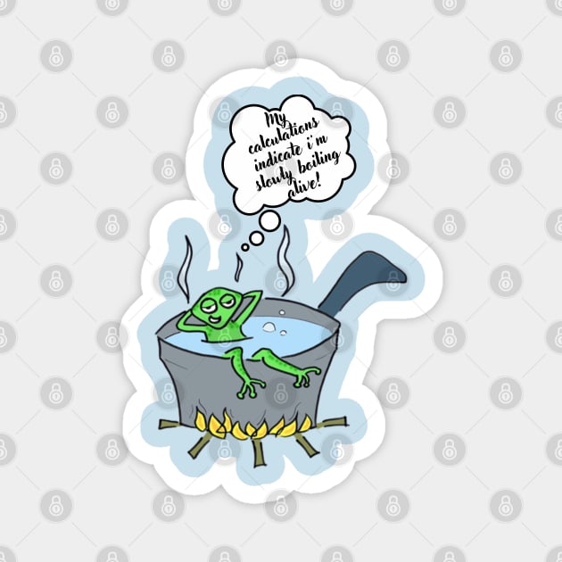 Boiling frog and global warming Magnet by TRACHLUIM